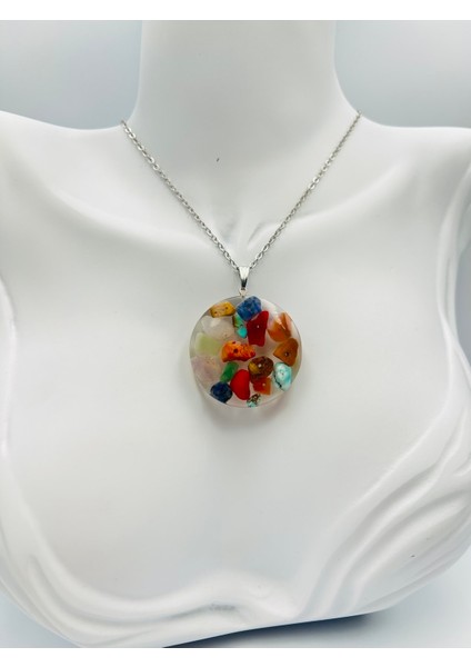 Sertifikalı Doğal Taş Epoksi Kolye modelleri