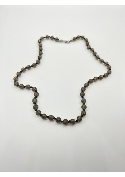 Sertifikalı Doğal Taş Dumanlı Kuvars Taşı Kolye Aaa Kalite 6mm modelleri