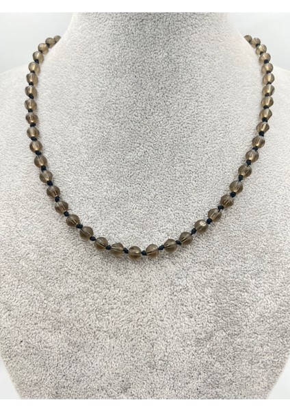 Sertifikalı Doğal Taş Dumanlı Kuvars Taşı Kolye Aaa Kalite 6mm fırsatları