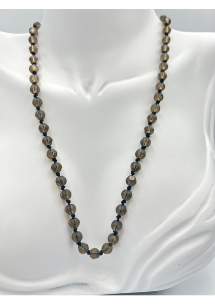 Sertifikalı Doğal Taş Dumanlı Kuvars Taşı Kolye Aaa Kalite 6mm indirimleri