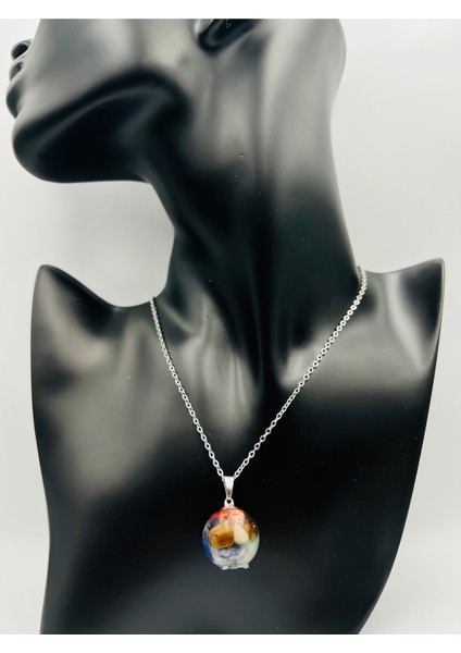 Sertifikalı Doğal Taş Epoksi Kolye