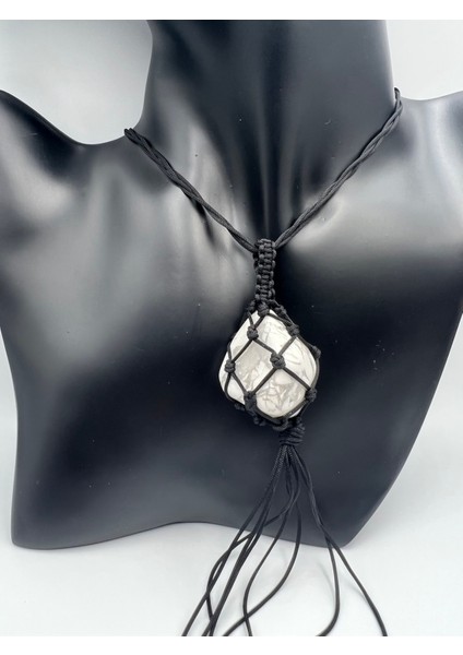 Sertifikalı Havlit Doğal Taş Tasarım Kolye El Yapımı Örgü Model Aaa Kalite