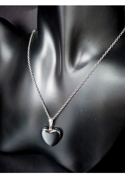 Sertifikalı Hematit Doğal Taş Kalp Model Kolye Aaa Kalite Sürpriz Hediyeli fiyatları