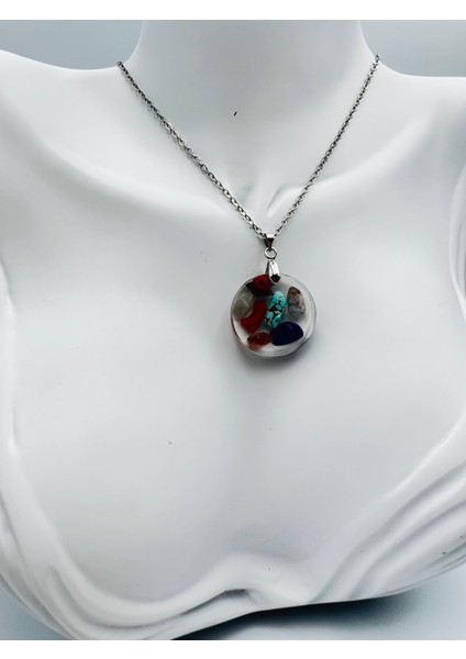 Sertifikalı Doğal Taş Epoksi Kolye modelleri