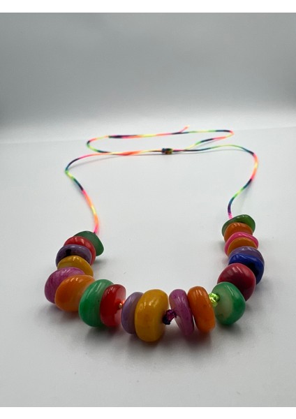 Sertifikalı Renkli Sedef Doğal Taş Çocuk Kolyesi Asansörlü Kilit Sistemi fırsatları