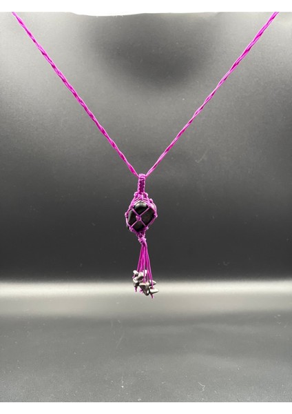 Sertifikalı Shungite Doğal Taş Tasarım Kolye El Yapımı Örgü Model Aaa Kalite modelleri