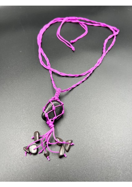 Sertifikalı Shungite Doğal Taş Tasarım Kolye El Yapımı Örgü Model Aaa Kalite fırsatları