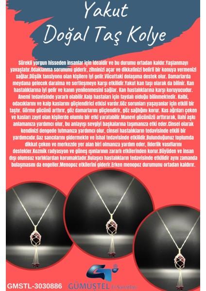 Sertifikalı Yakut Doğal Taş Tasarım Kolye El Yapımı Örgü Model Aaa Kalite fiyatları