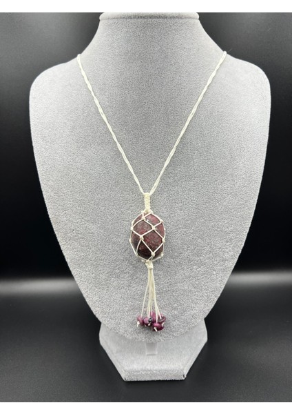 Sertifikalı Yakut Doğal Taş Tasarım Kolye El Yapımı Örgü Model Aaa Kalite fırsatları