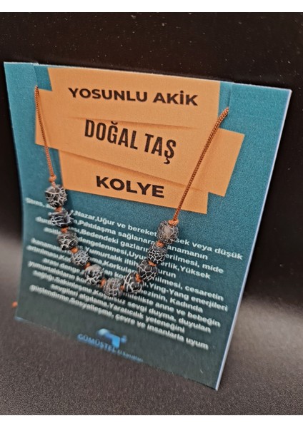 Sertifikalı Küp Akik Doğal Taş Kolye indirimleri