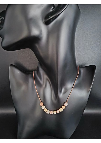 Sertifikalı Küp Akik Doğal Taş Kolye Aaa Kalite