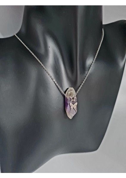Sertifikalı Doğal Taş Ametist Kolye Aaa Kalite Sürpriz modelleri