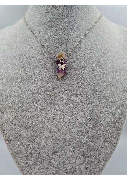 Sertifikalı Doğal Taş Ametist Kolye Aaa Kalite Sürpriz fırsatları