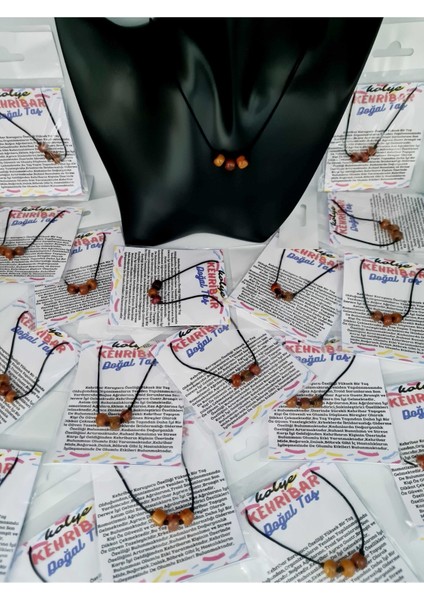 Sertifikalı Doğal Kehribar Taşı Tasarım Kolye indirimleri