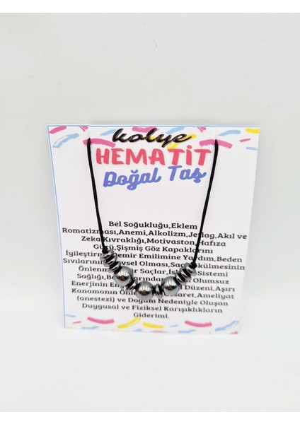 Sertifikalı Hematit Doğal Taş Kolye Rondela Kesim Asansörlü Kilit Sistemi Hafıza Gücü&kıvrak Zeka&konsantrasyon