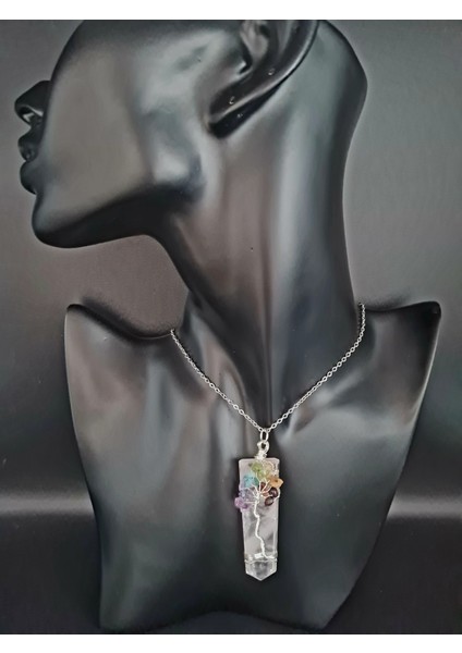 Sertifikalı Pembe Kuvars & 7 Çakra Doğal Taş Kolye Özel Tasarım Aaa Kalite indirimleri