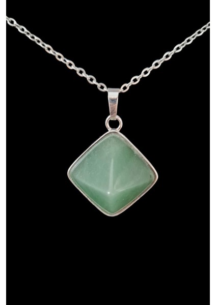 Sertifikalı Aventurin Doğal Taş Kolye Piramit Özel Kesim Aaa Kalite