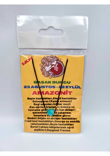 Sertifikalı Başak Burcu Amazonit Taşı Doğal Taş Kolye indirimleri