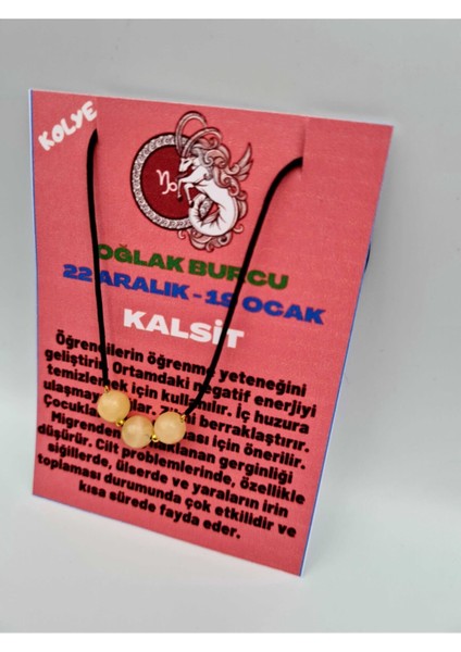 Sertifikalı Oğlak Burcu Kalsit Taşı Doğal Taş Kolye modelleri