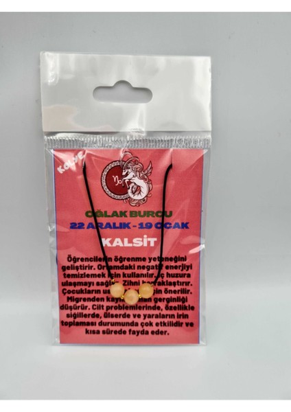 Sertifikalı Oğlak Burcu Kalsit Taşı Doğal Taş Kolye indirimleri