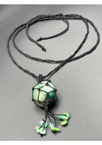 Sertifikalı Akik Doğal Taş Tasarım Kolye El Yapımı Örgü Model Aaa Kalite fiyatları