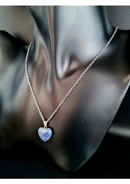 Sertifikalı Doğal Taş Lapis Lazuli Kalp Model Minimal Kolye Aaa Kalite fiyatları