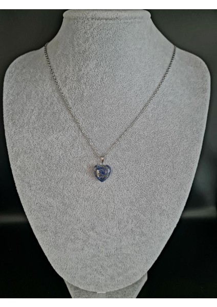 Sertifikalı Doğal Taş Lapis Lazuli Kalp Model Minimal Kolye Aaa Kalite fırsatları