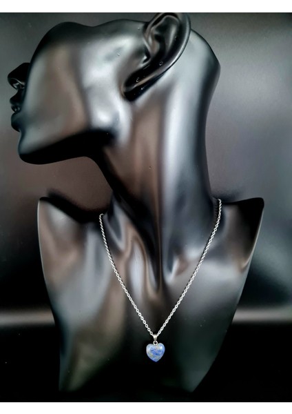 Sertifikalı Doğal Taş Lapis Lazuli Kalp Model Minimal Kolye Aaa Kalite indirimleri