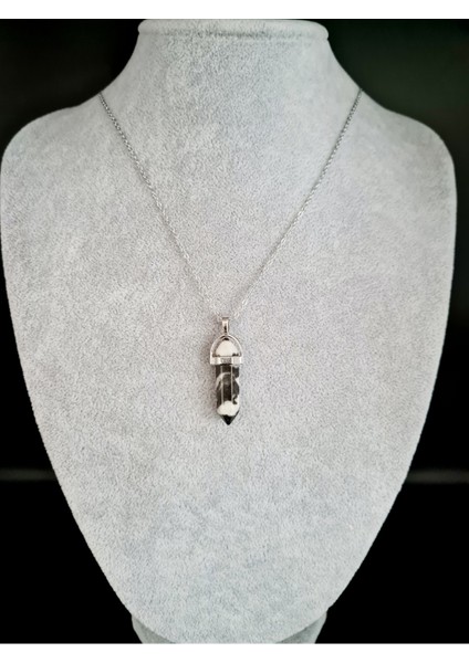 Sertifikalı Panda Jasper Doğal Taş Pandül Kolye Zincir Dahil fiyatları