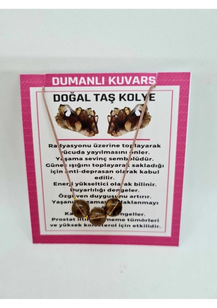 Sertifikalı Dumanlı Kuvars Taşı Kolye Ayarlanabilir Orijinal Doğal Taş Çok Fonksiyonlu Kolye 8mm 3 Lü Tasarım fiyatları