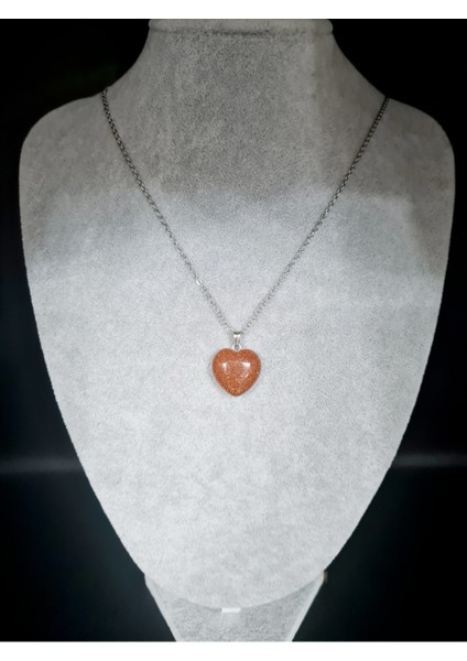 Sertifikalı Yıldız Kahverengi Doğal Taş Kalp Model Kolye modelleri