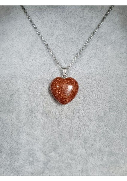 Sertifikalı Yıldız Kahverengi Doğal Taş Kalp Model Kolye fırsatları