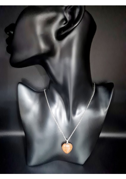 Sertifikalı Yıldız Kahverengi Doğal Taş Kalp Model Kolye indirimleri