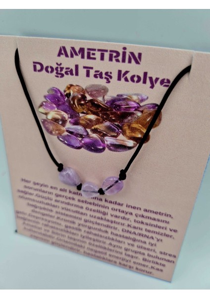 Sertifikalı Doğal Taş Ametrin Taşı Kolye Orijinal Doğal Taş Sürpriz Hediyeli fiyatları
