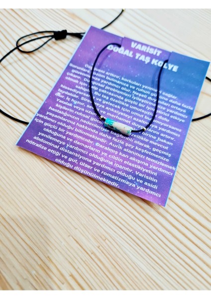 Sertifikalı Varisit Doğal Taş Kolye Sürpriz Hediyeli