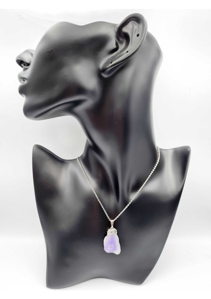 Sertifikalı Doğal Işlenmemiş Akik Taşı Kolye Tasarım