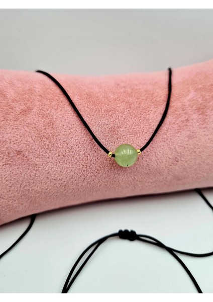 Sertifikalı Prehnite Taşı Kolye Ayarlanabilir Orijinal Doğal Taş Çok Fonksiyonlu Kolye 8mm modelleri