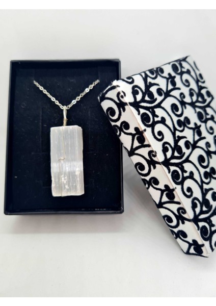 Sertifikalı Selenit Doğal Taş Kolye modelleri