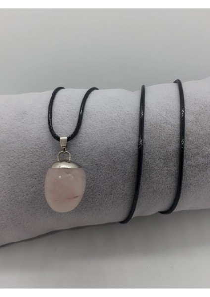 Sertifikalı Pembe Kuvars Taşı Doğal Taş Kolye modelleri
