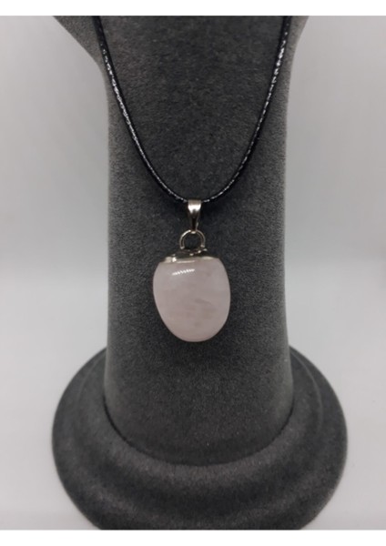 Sertifikalı Pembe Kuvars Taşı Doğal Taş Kolye fırsatları