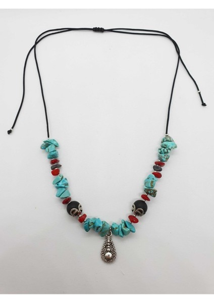 Sertifikalı Doğal Taş Kolye Turkuaz Hematit Mercan Oniks Doğal Taş fiyatları