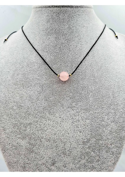 Sertifikalı Pembe Kuvars Taşı Kolye Ayarlanabilir Orijinal Doğal Taş Çok Fonksiyonlu Kolye 10 mm modelleri