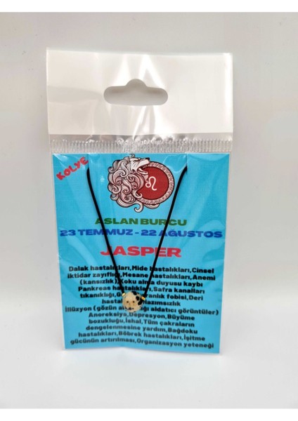 Sertifikalı Aslan Burcu Jasper Taşı Doğal Taş Kolye indirimleri