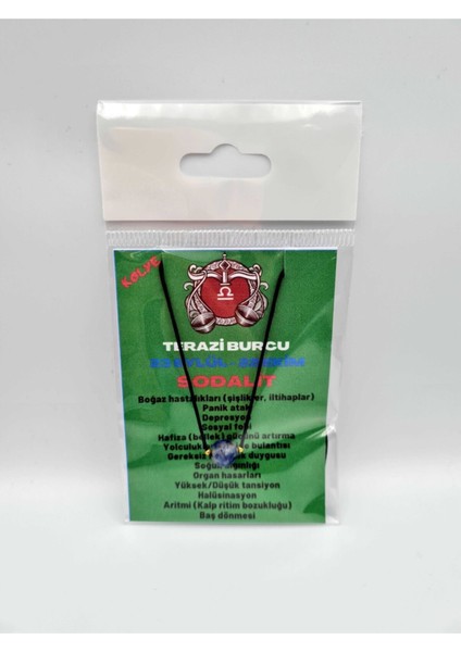 Sertifikalı Terazi Burcu Sodalit Taşı Doğal Taş Kolye indirimleri