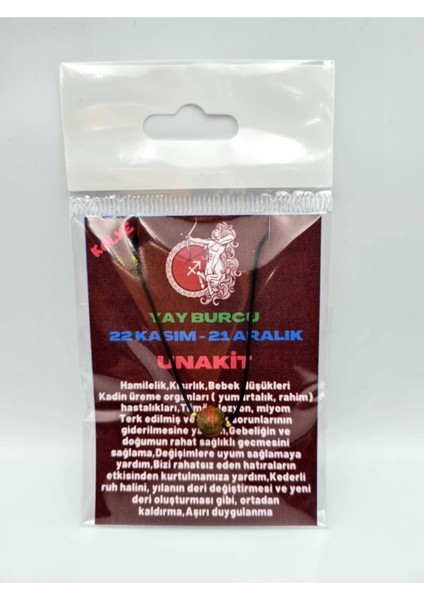 Sertifikalı Yay Burcu Unakit Taşı Doğal Taş Kolye indirimleri