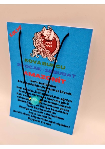 Sertifikalı Kova Burcu Amazonit Taşı Doğal Taş Kolye modelleri