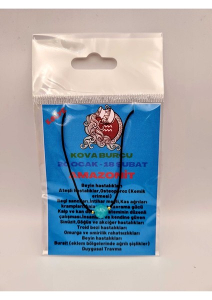 Sertifikalı Kova Burcu Amazonit Taşı Doğal Taş Kolye indirimleri