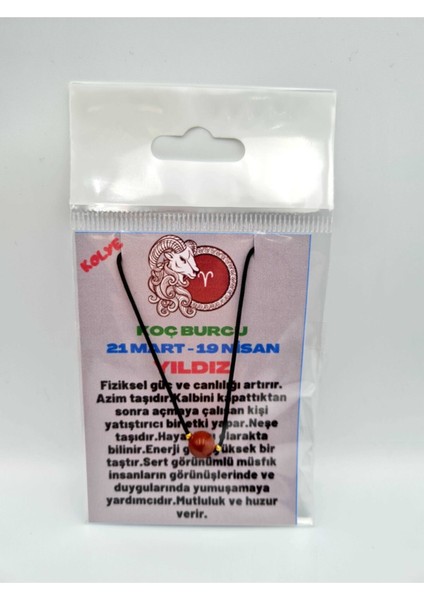 Sertifikalı Koç Burcu Yıldız Taşı Doğal Taş Kolye indirimleri