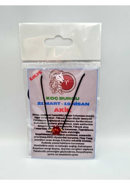 Sertifikalı Koç Burcu Turuncu Akik Taşı Doğal Taş Kolye indirimleri