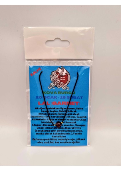 Sertifikalı Kova Burcu Lal (Garnet) Taşı Doğal Taş Kolye indirimleri